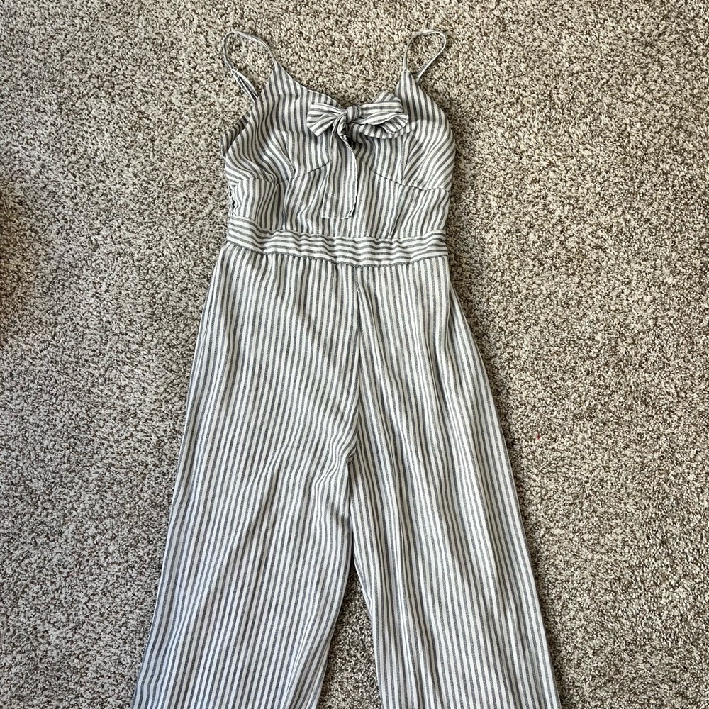 Striped Blue-ish Gray Jumpsuit